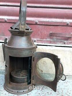 Old Vintage Rustic Iron AS & Co. Railway Kerosene Oil Lantern Lamp Rare