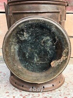 Old Vintage Rustic Iron AS & Co. Railway Kerosene Oil Lantern Lamp Rare