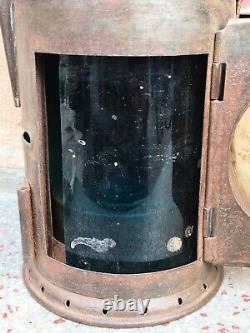 Old Vintage Rustic Iron AS & Co. Railway Kerosene Oil Lantern Lamp Rare