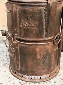 Old Vintage Rustic Iron AS & Co. Railway Kerosene Oil Lantern Lamp Rare