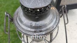 Oregon Short Line Tall Cast Globe Railroad Lantern Very Nice Complete/original