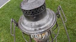 Oregon Short Line Tall Cast Globe Railroad Lantern Very Nice Complete/original