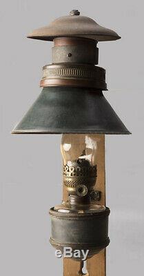 Original Antique Adams & Westlake Railroad Caboose Oil Lamp With Bracket