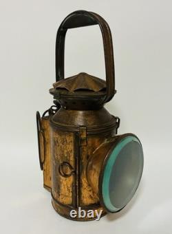 Original Antique SER South Eastern Railway Triple Aspect Signal Lamp Copperised