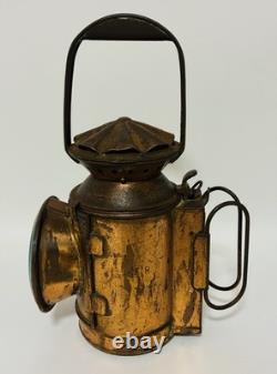 Original Antique SER South Eastern Railway Triple Aspect Signal Lamp Copperised