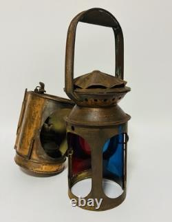 Original Antique SER South Eastern Railway Triple Aspect Signal Lamp Copperised