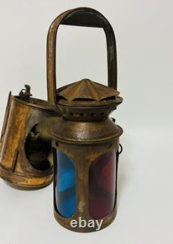 Original Antique SER South Eastern Railway Triple Aspect Signal Lamp Copperised