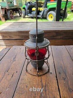 Original Sou. Ry Southern Railroad Lantern With Red Globe Marked Adlake Kero