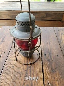 Original Sou. Ry Southern Railroad Lantern With Red Globe Marked Adlake Kero