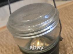 P. S. CO. Lantern Antique Brass Glass Heavy Patina Lamp Railroad Lighthouse