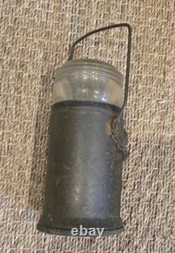 P. S. CO. Lantern Antique Brass Glass Heavy Patina Lamp Railroad Lighthouse