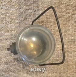 P. S. CO. Lantern Antique Brass Glass Heavy Patina Lamp Railroad Lighthouse