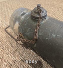 P. S. CO. Lantern Antique Brass Glass Heavy Patina Lamp Railroad Lighthouse