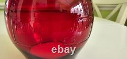 PENNSYLVANIA LINES Cast Corning Style Red Glass Railroad Lantern Globe