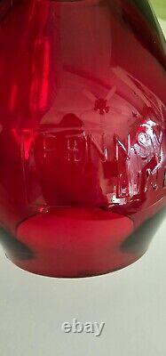 PENNSYLVANIA LINES Cast Corning Style Red Glass Railroad Lantern Globe