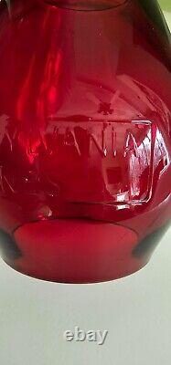 PENNSYLVANIA LINES Cast Corning Style Red Glass Railroad Lantern Globe