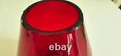 PENNSYLVANIA LINES Cast Corning Style Red Glass Railroad Lantern Globe