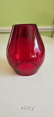 PENNSYLVANIA LINES Cast Corning Style Red Glass Railroad Lantern Globe