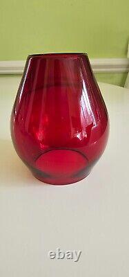 PENNSYLVANIA LINES Cast Corning Style Red Glass Railroad Lantern Globe