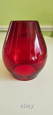 PENNSYLVANIA LINES Cast Corning Style Red Glass Railroad Lantern Globe