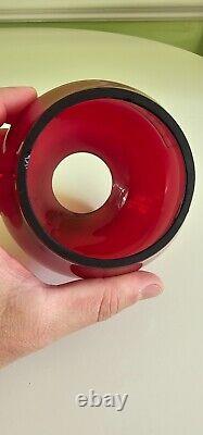 PENNSYLVANIA LINES Cast Corning Style Red Glass Railroad Lantern Globe