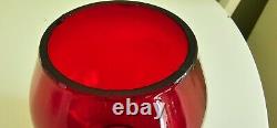 PENNSYLVANIA LINES Cast Corning Style Red Glass Railroad Lantern Globe