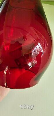 PENNSYLVANIA LINES Cast Corning Style Red Glass Railroad Lantern Globe