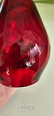 PENNSYLVANIA LINES Cast Corning Style Red Glass Railroad Lantern Globe