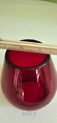 PENNSYLVANIA LINES Cast Corning Style Red Glass Railroad Lantern Globe