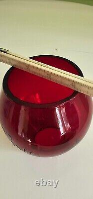 PENNSYLVANIA LINES Cast Corning Style Red Glass Railroad Lantern Globe