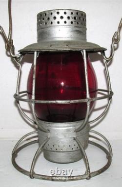 PENNSYLVANIA SYSTEM Dietz 39 Vulcan Railroad Lantern w 5 3/8 Red Cast PS Globe