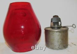 PENNSYLVANIA SYSTEM Dietz 39 Vulcan Railroad Lantern w 5 3/8 Red Cast PS Globe