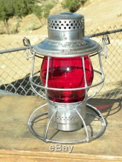 PERE MARQUETTE RAILROAD LANTERN Red Lantern Globe