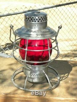PORTLAND RY LIGHT & POWER CO. RAILROAD LANTERN Red Lantern Globe