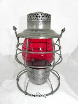 PORTLAND RY LIGHT & POWER CO. RAILROAD LANTERN Red Lantern Globe