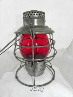 PORTLAND RY LIGHT & POWER CO. RAILROAD LANTERN Red Lantern Globe