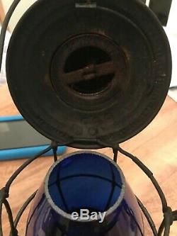 PRR Pennsylvania Railroad Lantern Bellbottom with Blue Tall Globe