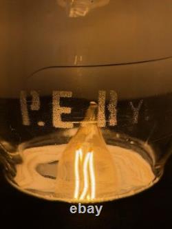 Pacific Electric Railway PE Ry Clear Etched Corning Tall Globe Railroad Lantern