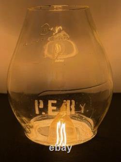 Pacific Electric Railway PE Ry Clear Etched Corning Tall Globe Railroad Lantern