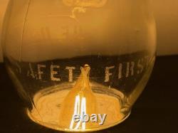 Pacific Electric Railway PE Ry Clear Etched Corning Tall Globe Railroad Lantern