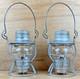 Pair (2) Vintage L & N Railroad Lantern Dressel Arlington NJ Clear Globe NICE