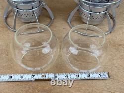Pair (2) Vintage L & N Railroad Lantern Dressel Arlington NJ Clear Globe NICE
