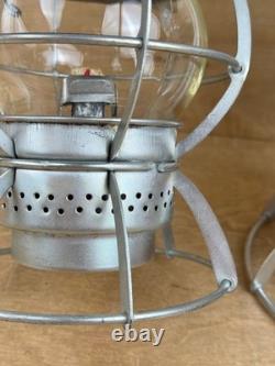 Pair (2) Vintage L & N Railroad Lantern Dressel Arlington NJ Clear Globe NICE