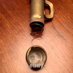 Pair Of Antique Brass Inside Railroad Car Candle Lamp Lantern with Pyrex Chimney