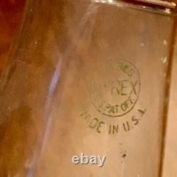 Pair Of Antique Brass Inside Railroad Car Candle Lamp Lantern with Pyrex Chimney