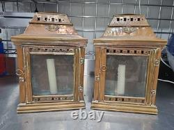 Pair Of GWR Great Western Railway Brass Carriage Wall Candle Lamps Early 20th C