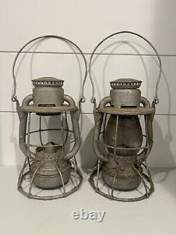 Pair Of Vintage DIETZ Vesta New York Railroad Lantern