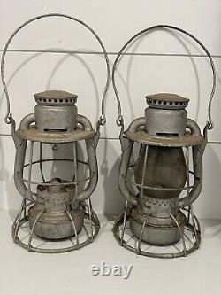 Pair Of Vintage DIETZ Vesta New York Railroad Lantern