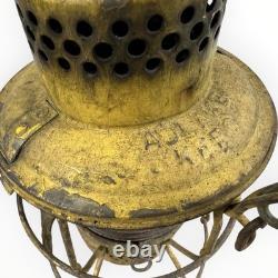 Pair Vintage Adlake Kero Railroad Lanterns Amber Globes Yellow Industrial