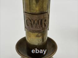 Pair of Antique Railroad GWR Oil Lantern Wall Sconce Lamp Light Fixtures Brass